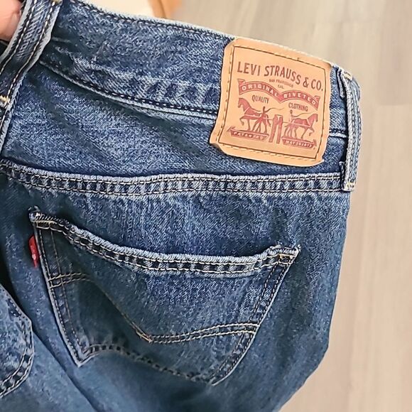 Levi's Low Pro Straight leg Blue Jeans Denim Distressed Women's 26 Cotton Pants - Picture 10 of 10